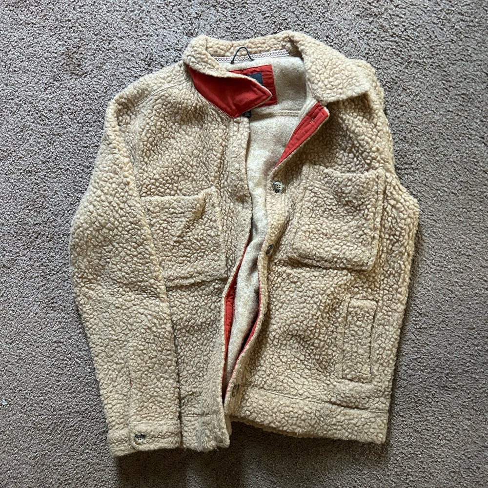 Teddy Bear Beige Coat Faux Vegan Fur